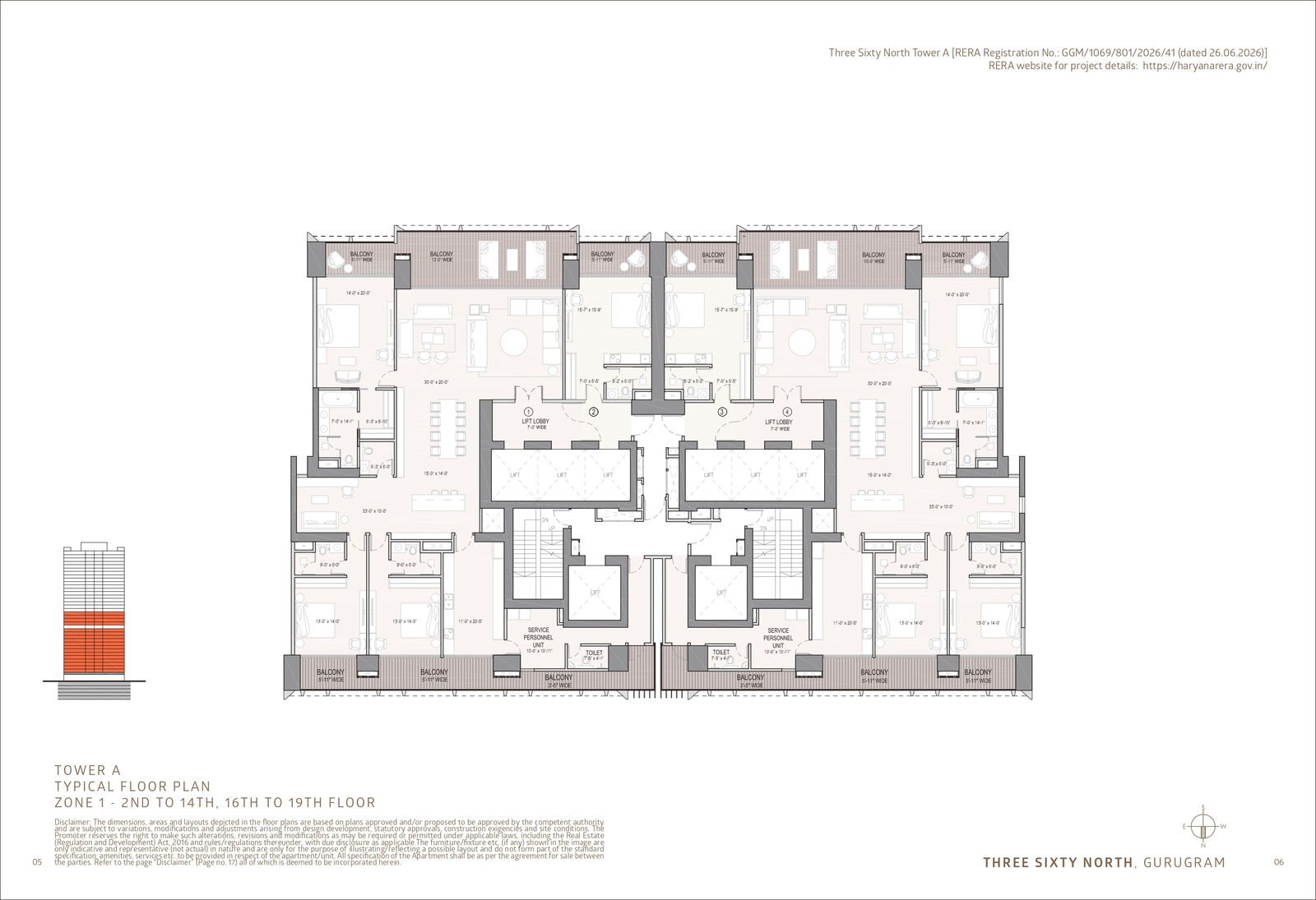 Oberoi Three Sixty North, Sector 58 Gurgaon floor plan