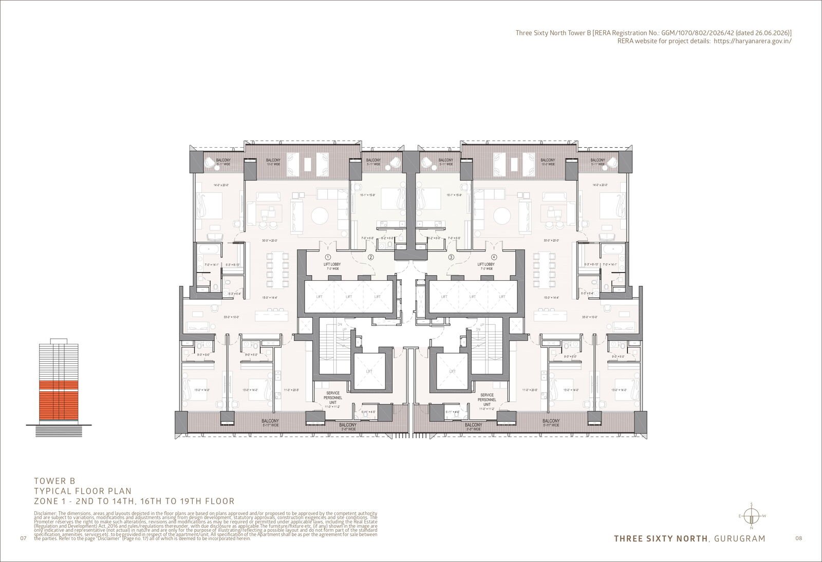 Oberoi Three Sixty North, Sector 58 Gurgaon floor plan