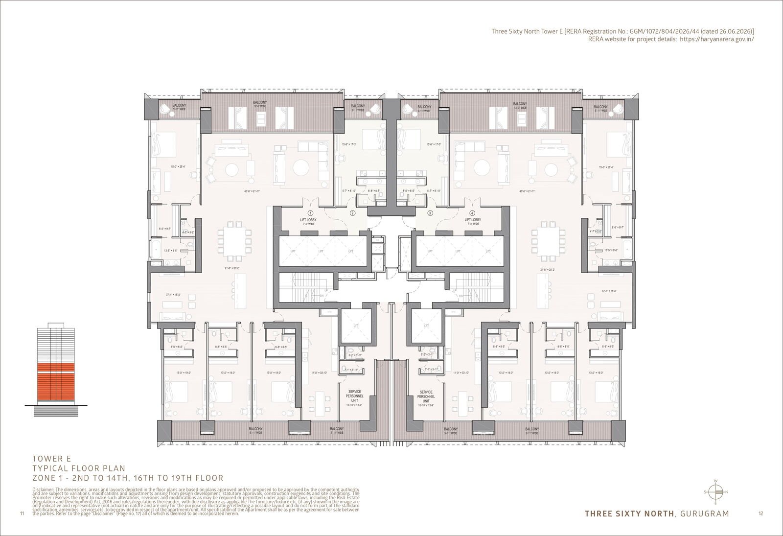 Oberoi Three Sixty North, Sector 58 Gurgaon floor plan