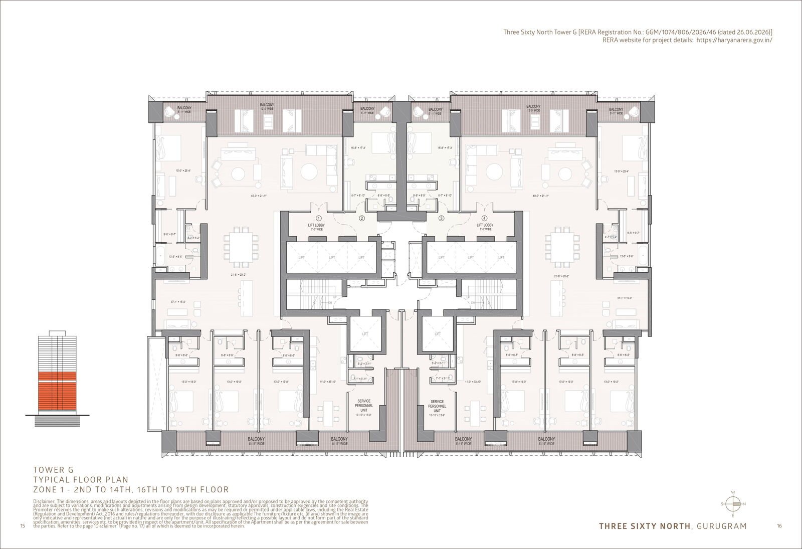 Oberoi Three Sixty North, Sector 58 Gurgaon floor plan