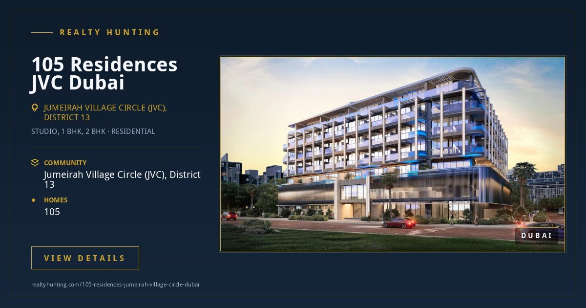 105 Residences Jumeirah Village Circle Dubai