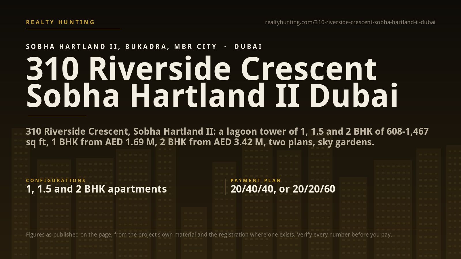 310 Riverside Crescent Sobha Hartland II Dubai