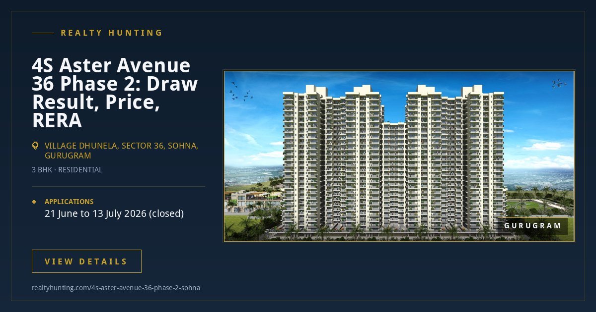 4S Aster Avenue 36 Phase 2, Sector 36 Sohna: Draw Result, Price and Payment Plan — photo 3