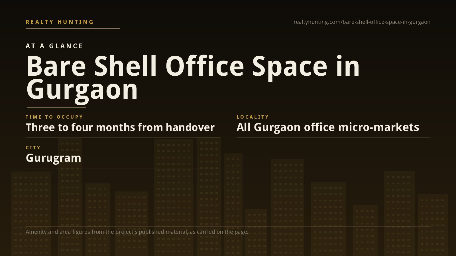 Bare Shell Office Space in Gurgaon for Rent and Sale — photo 2