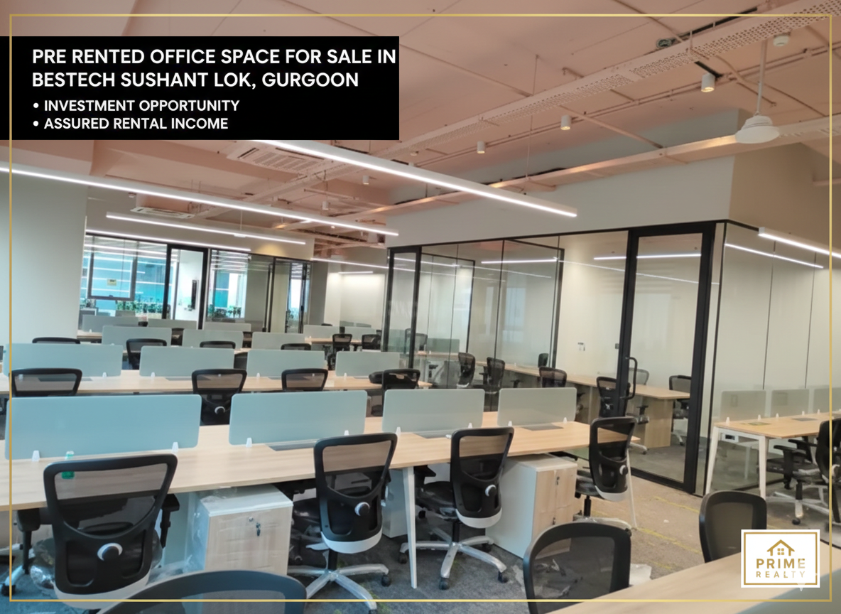 Pre rented Office Space on Sale in Bestech Sushant Lok , Gurgaon