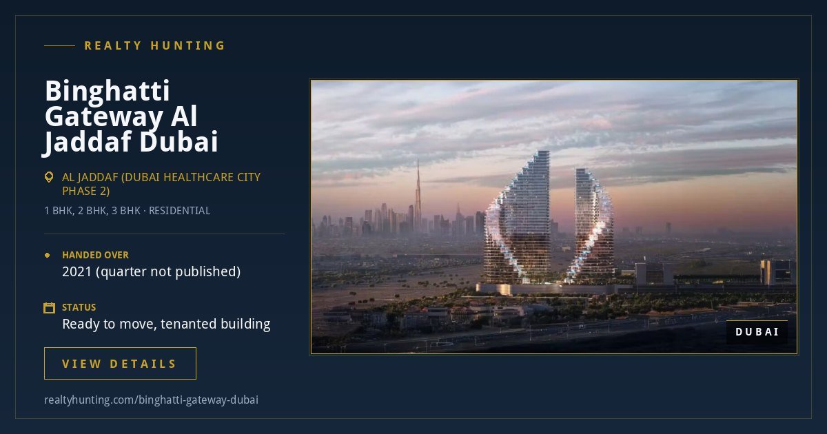 Binghatti Gateway Al Jaddaf Dubai