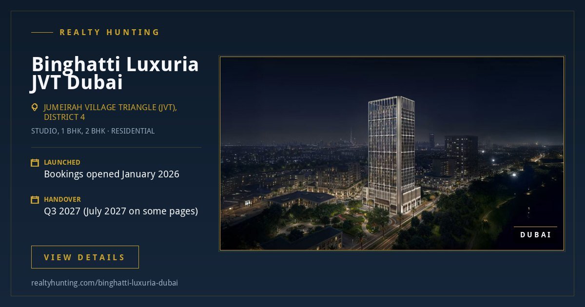 Binghatti Luxuria Jumeirah Village Triangle Dubai