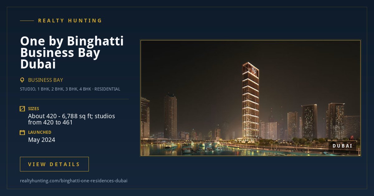 One by Binghatti Business Bay Dubai