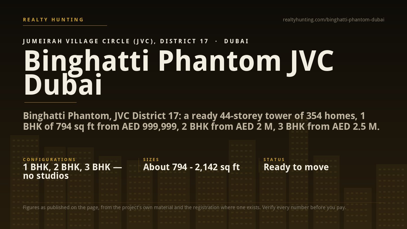 Binghatti Phantom Jumeirah Village Circle Dubai