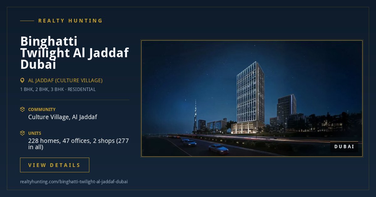 Binghatti Twilight Al Jaddaf Dubai