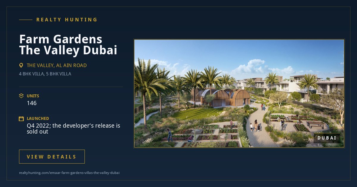 Emaar Farm Gardens Villas The Valley Dubai