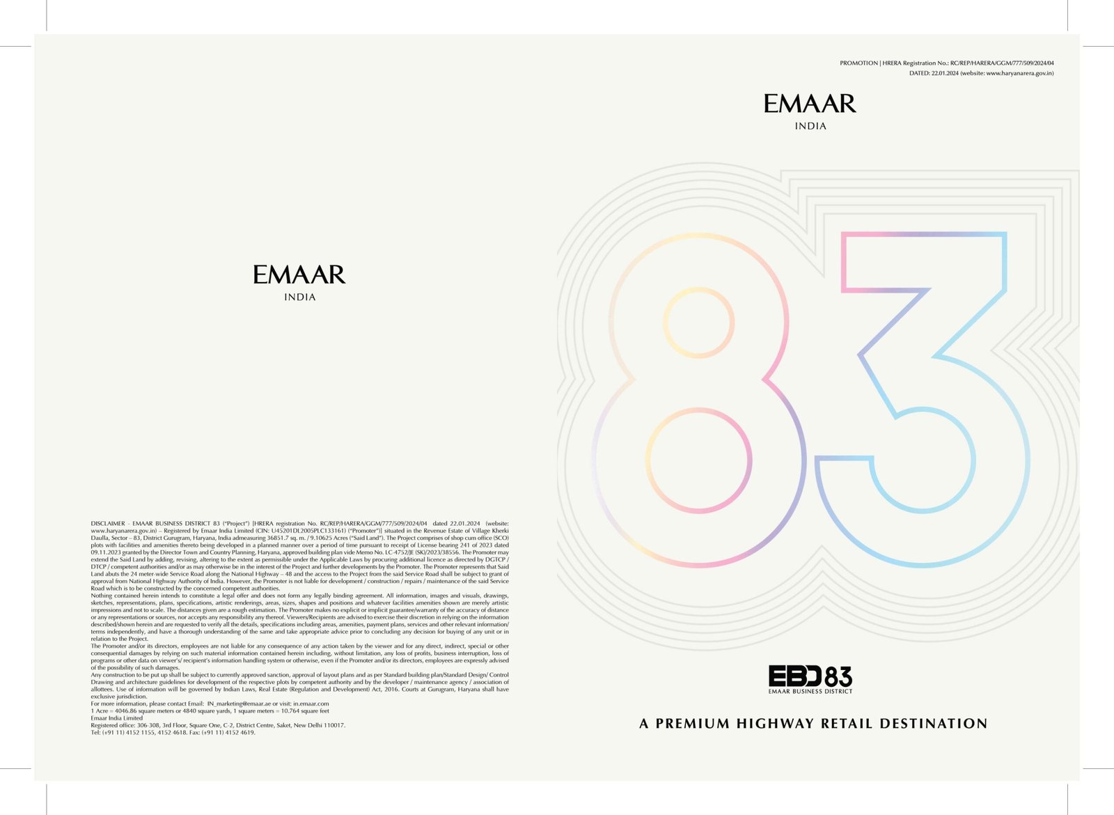 Emaar SCO Plots Sector 83 Gurgaon - Emaar EBD 83 — photo 2