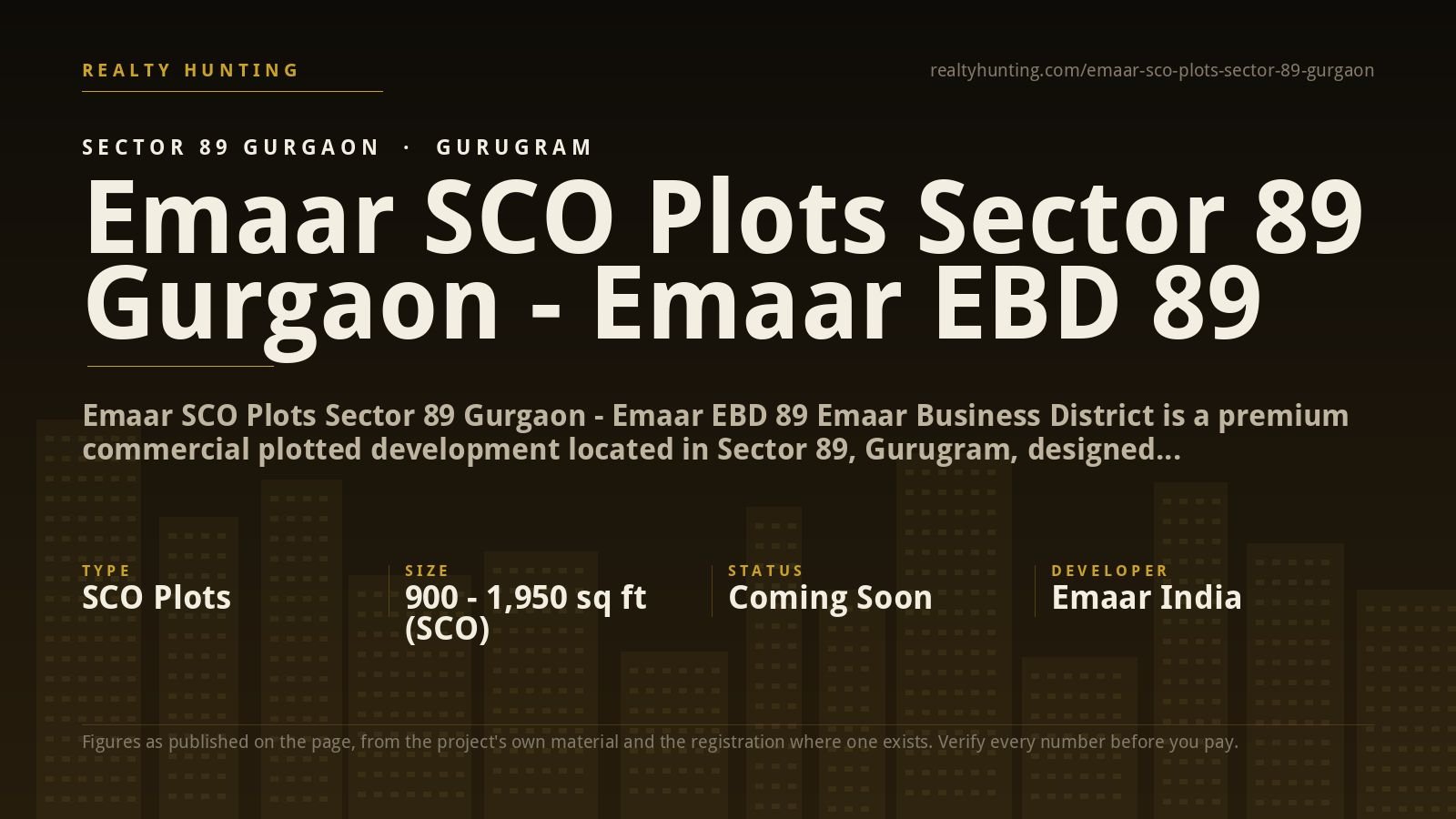 Emaar SCO Plots Sector 89 Gurgaon - Emaar EBD 89