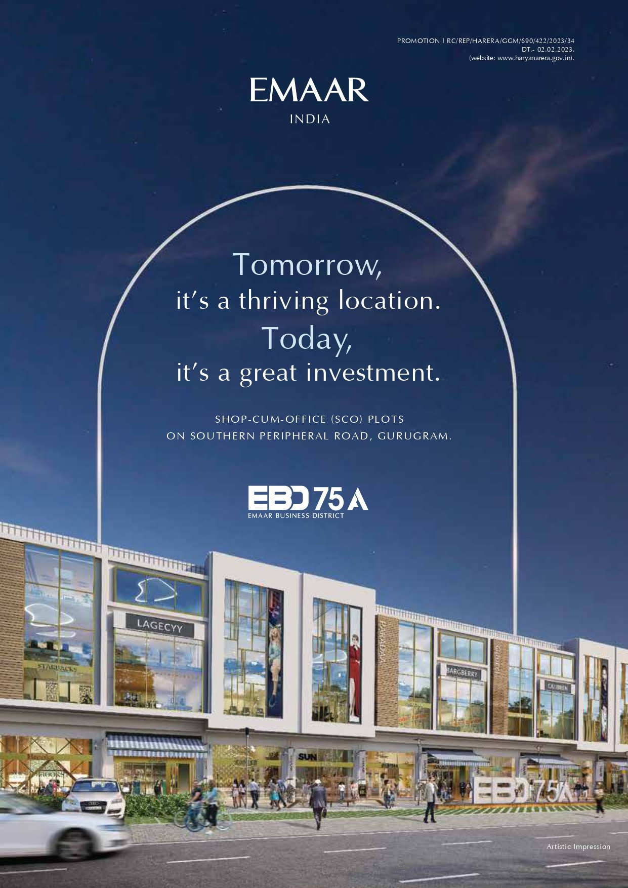 Emaar SCO Plots SPR Road Sector 75A Gurgaon - Emaar EBD 75A
