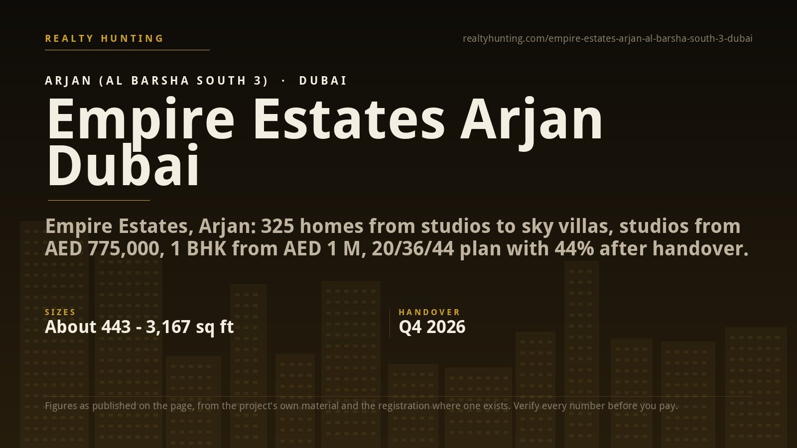 Empire Estates Arjan Dubai