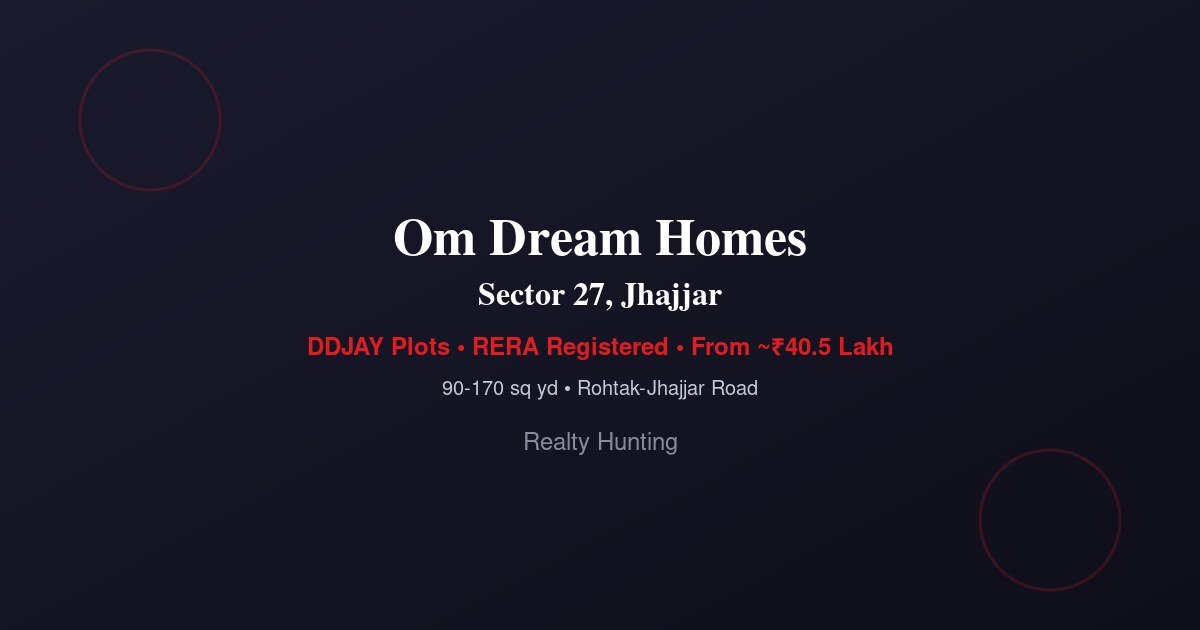 Om Dream Homes, Sector 27, Jhajjar — Residential Plots in Sector 27, Jhajjar