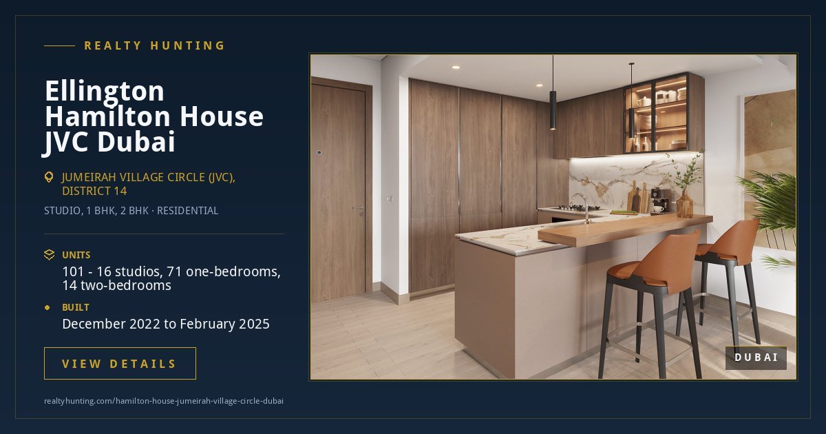 Ellington Hamilton House Jumeirah Village Circle Dubai