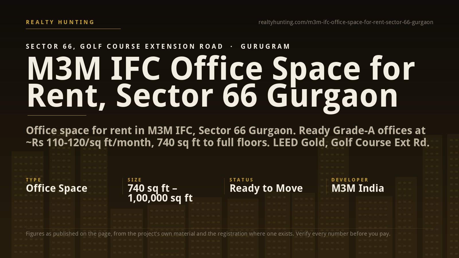 M3M IFC Office Space for Rent, Sector 66 Gurgaon