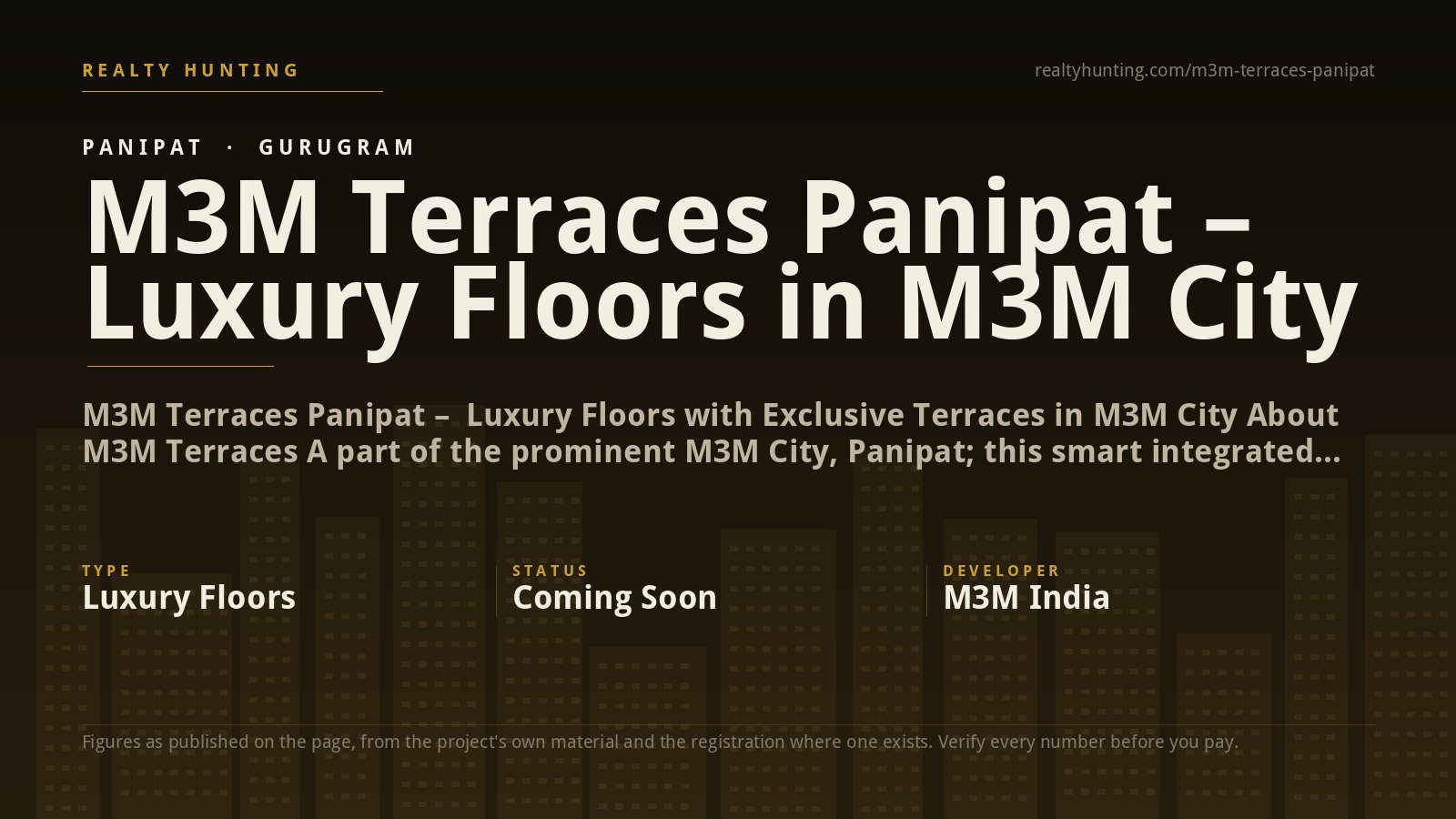 M3M Terraces Panipat – Luxury Floors with Private Terraces in M3M City
