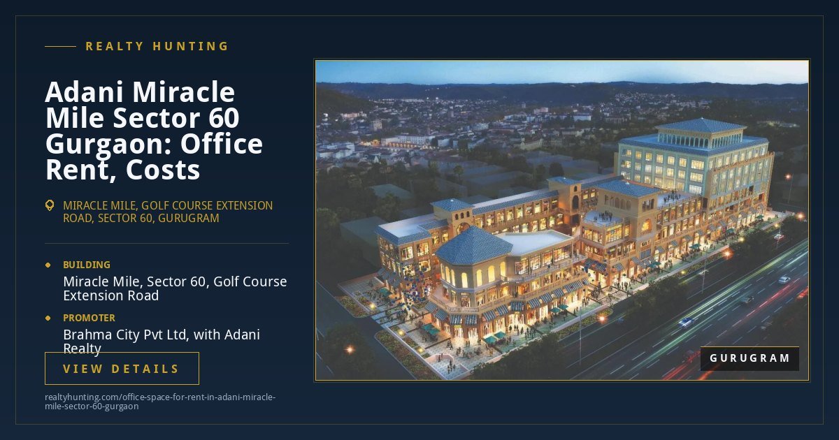 Adani Miracle Mile Office for Rent, Sector 60 Gurgaon