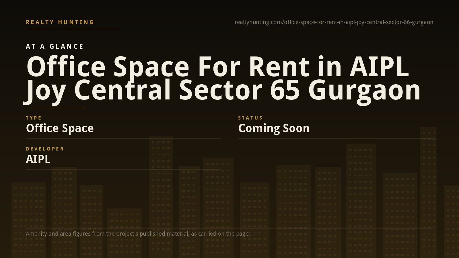 Office Space For Rent  in AIPL Joy Central  Sector 65 Gurgaon — photo 2
