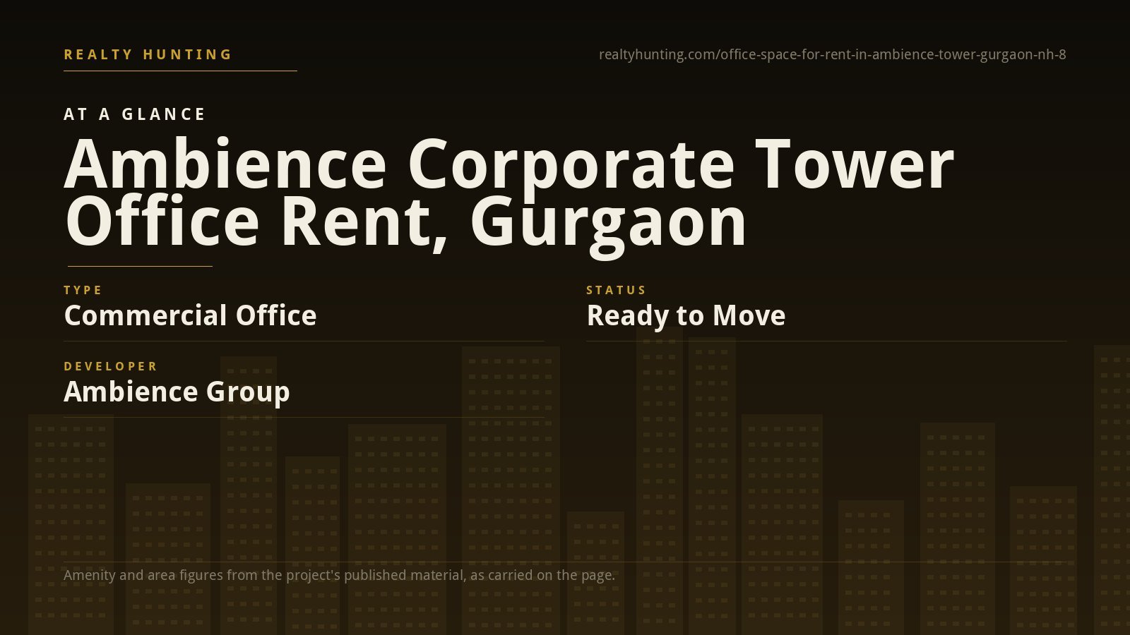 Ambience Tower Office for Rent, NH-48 Gurgaon — photo 1