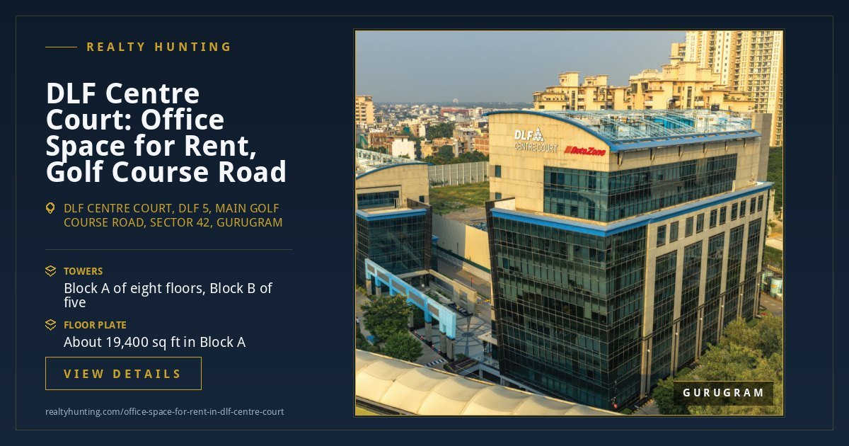 DLF Centre Court Office for Rent, Golf Course Road Gurgaon — photo 2