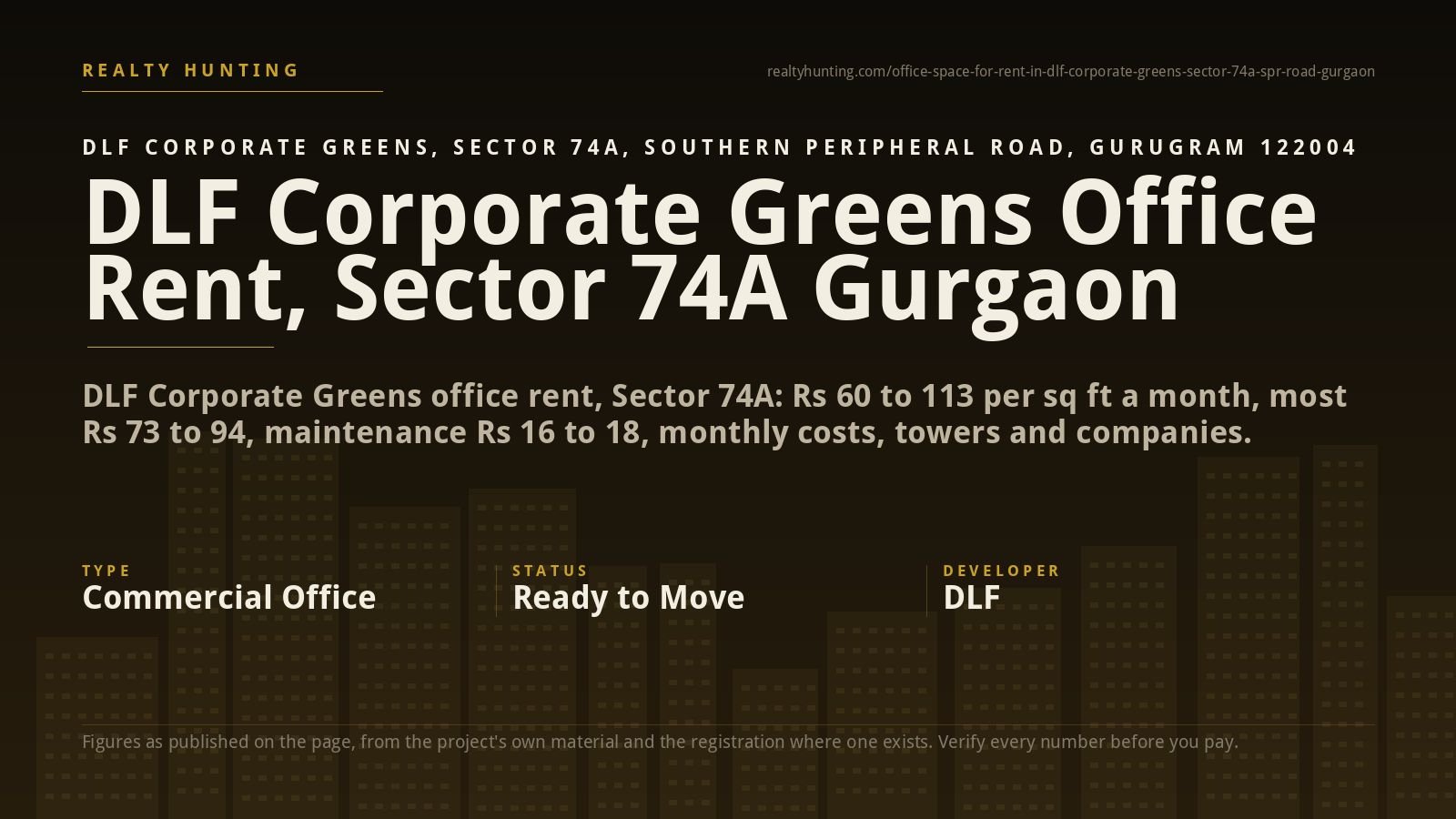 DLF Corporate Greens Office for Rent, Sector 74A Gurgaon
