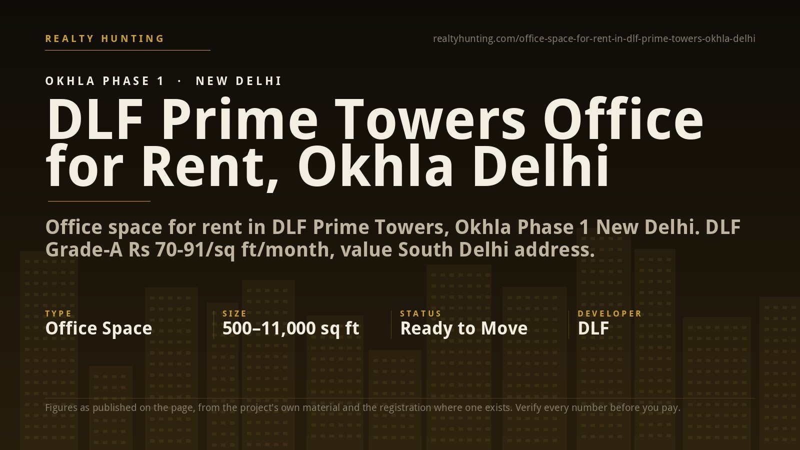 DLF Prime Towers Office for Rent, Okhla New Delhi