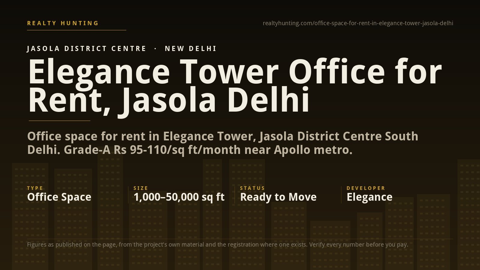 Elegance Tower Office for Rent, Jasola New Delhi