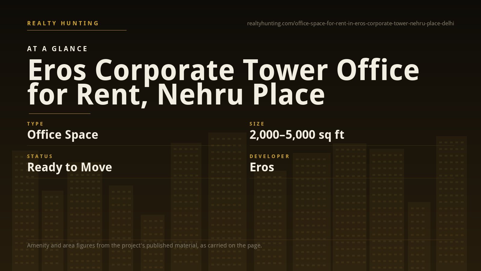 Eros Corporate Tower Office for Rent, Nehru Place Delhi — photo 1