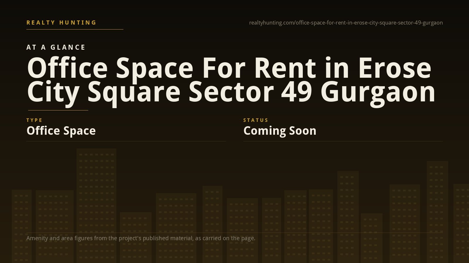 Office Space For Rent in Erose City Square Sector 49 Gurgaon — photo 2