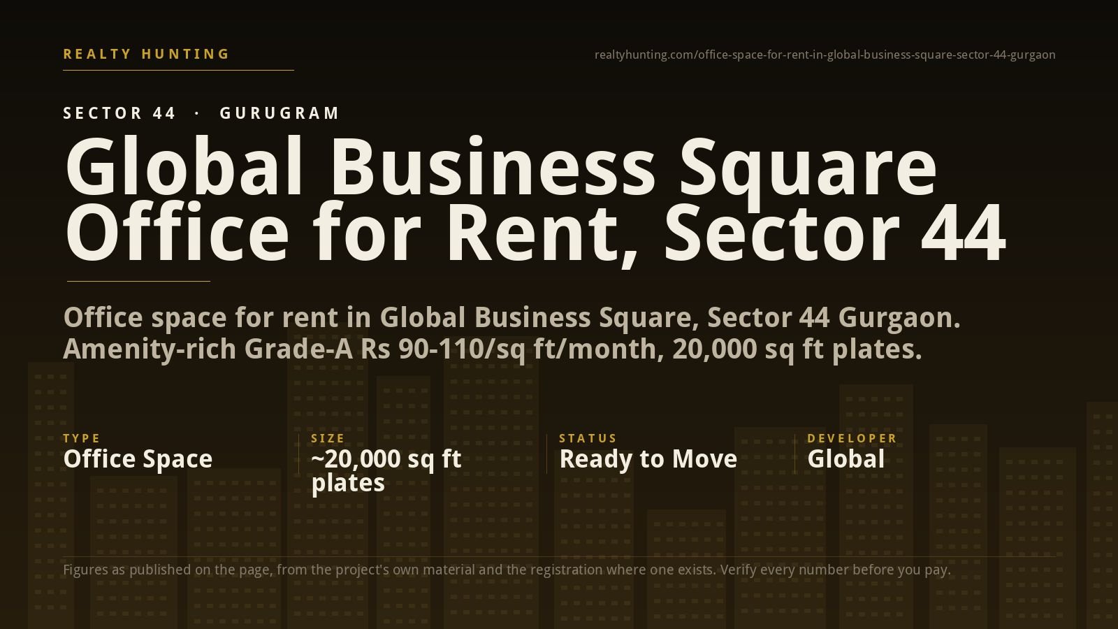 Global Business Square Office for Rent, Sector 44 Gurgaon