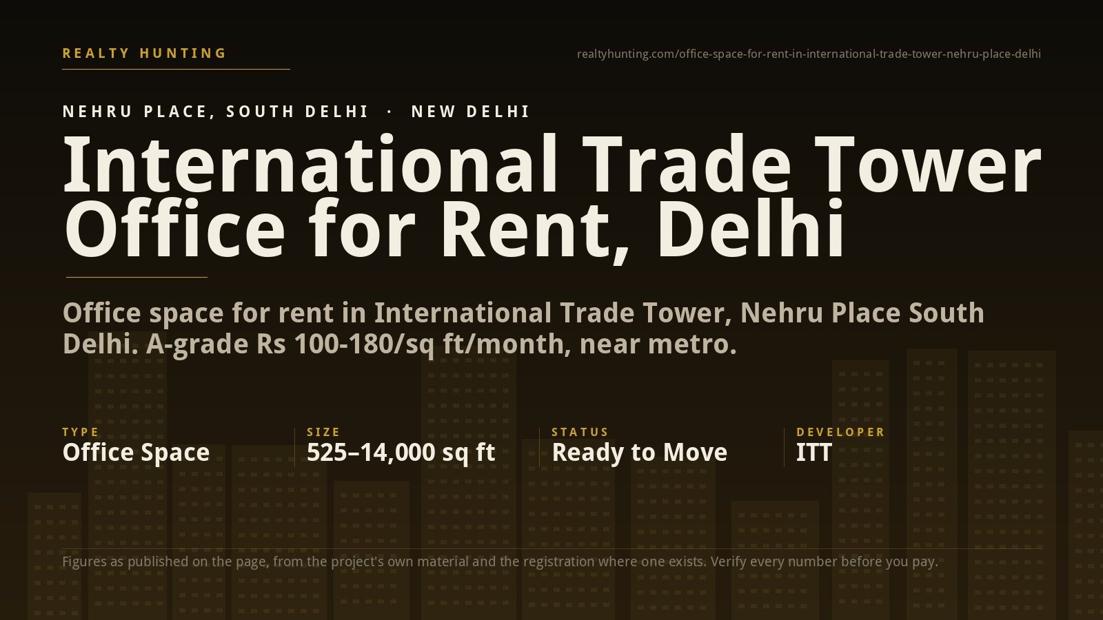 International Trade Tower Office for Rent, Nehru Place Delhi