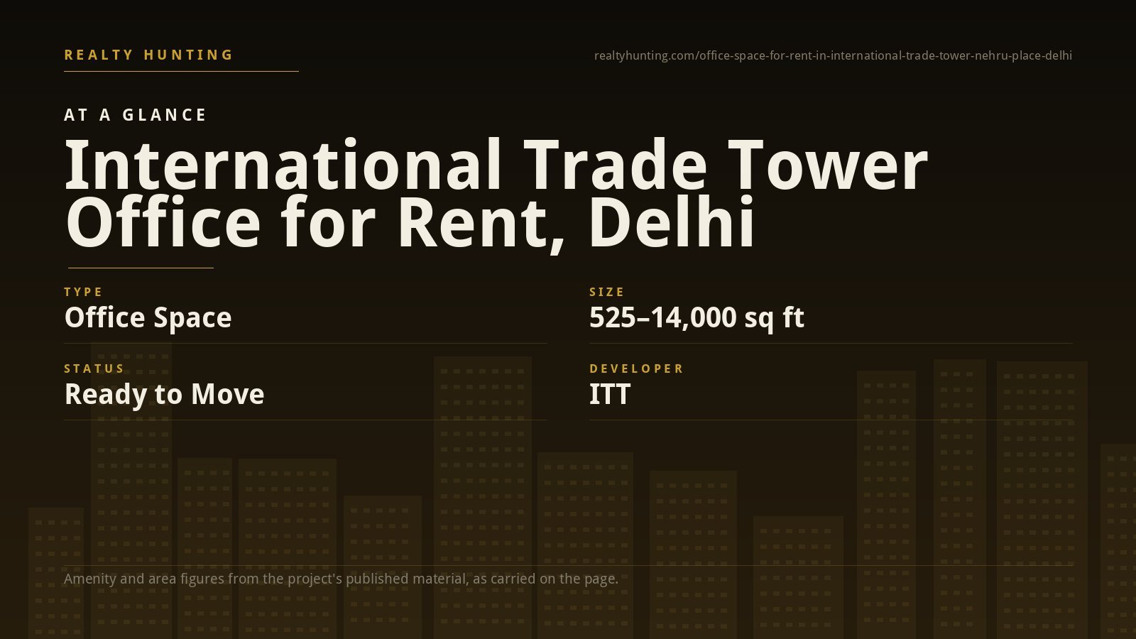 International Trade Tower Office for Rent, Nehru Place Delhi — photo 1