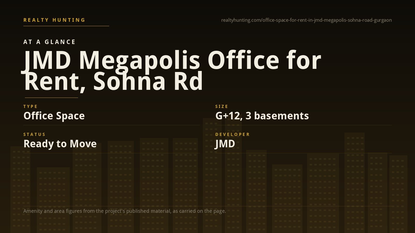 JMD Megapolis Office for Rent, Sohna Road Gurgaon — photo 1