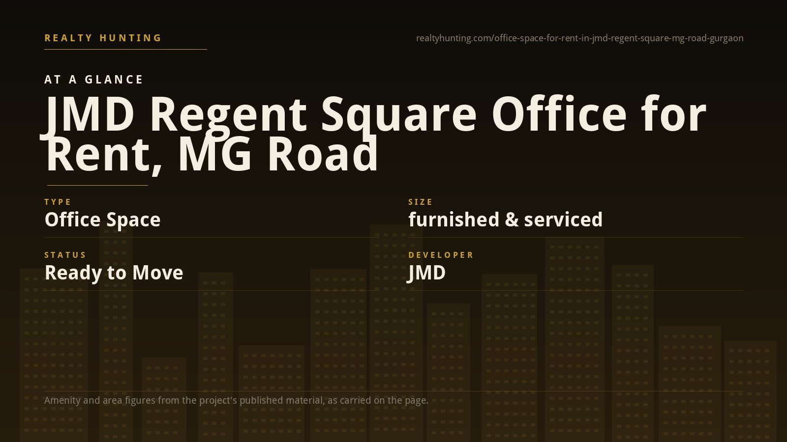JMD Regent Square Office for Rent, MG Road Gurgaon — photo 1