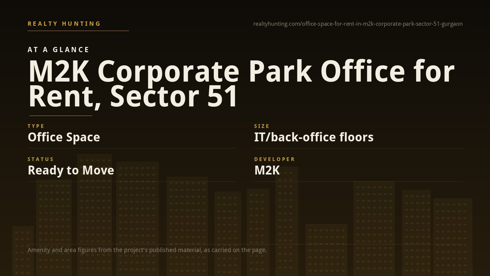 M2K Corporate Park Office for Rent, Sector 51 Gurgaon — photo 1