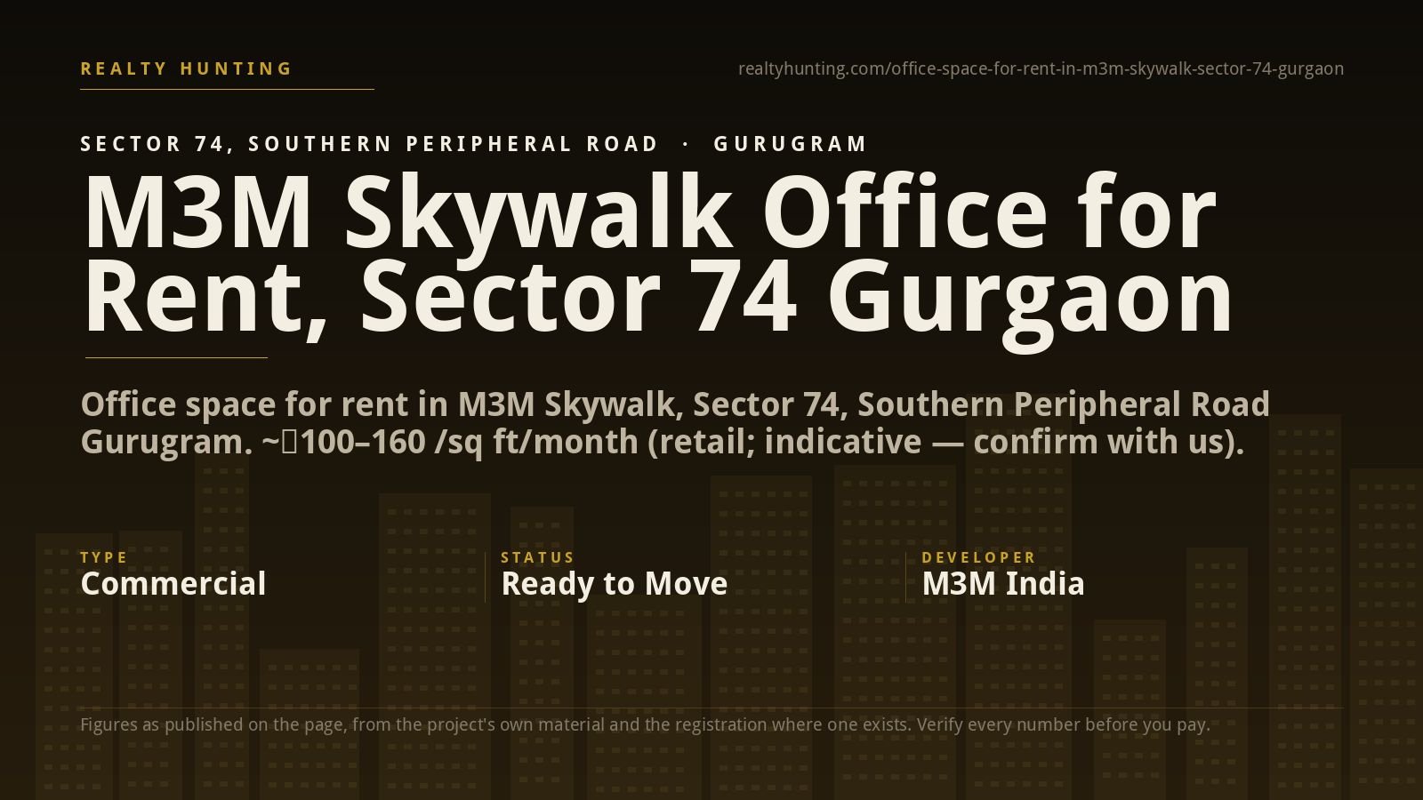 M3M Skywalk Office for Rent, Sector 74 Gurgaon