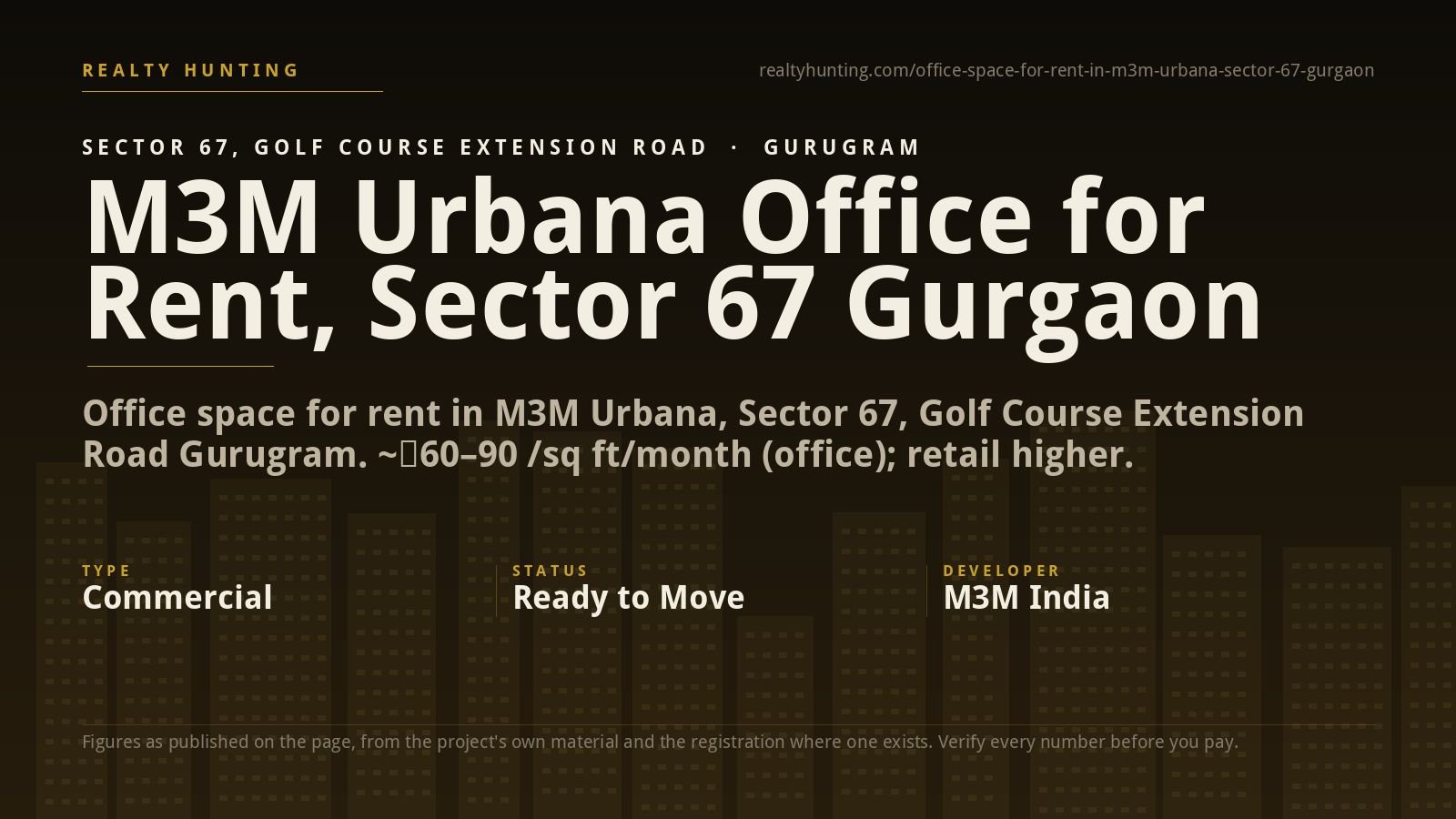 M3M Urbana Office for Rent, Sector 67 Gurgaon