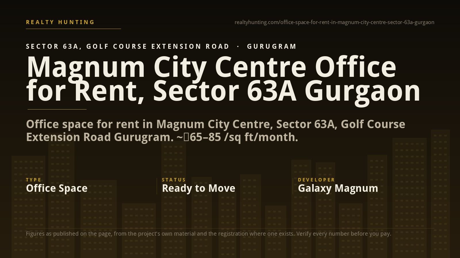 Magnum City Centre Office for Rent, Sector 63A Gurgaon