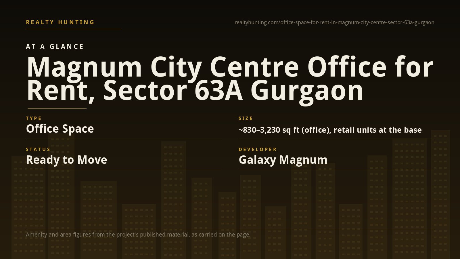 Magnum City Centre Office for Rent, Sector 63A Gurgaon — photo 2