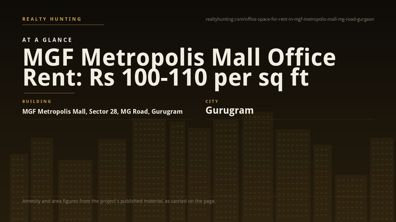 MGF Metropolis Mall Office for Rent, MG Road Gurgaon — photo 1