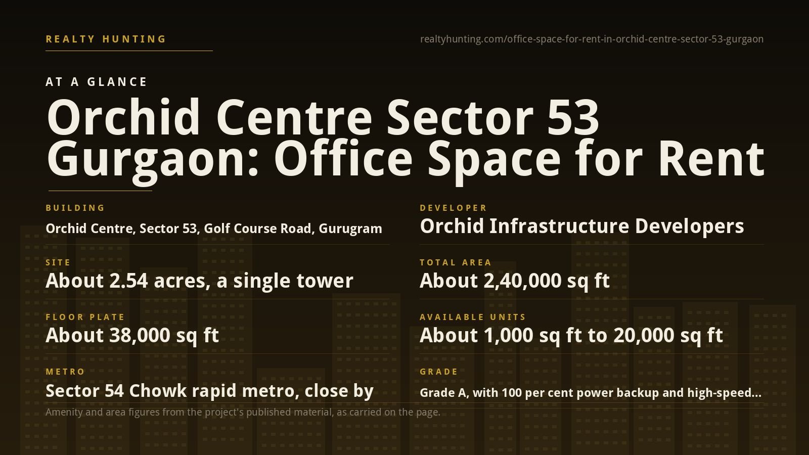 Orchid Centre Office for Rent, Sector 53 Gurgaon — photo 1