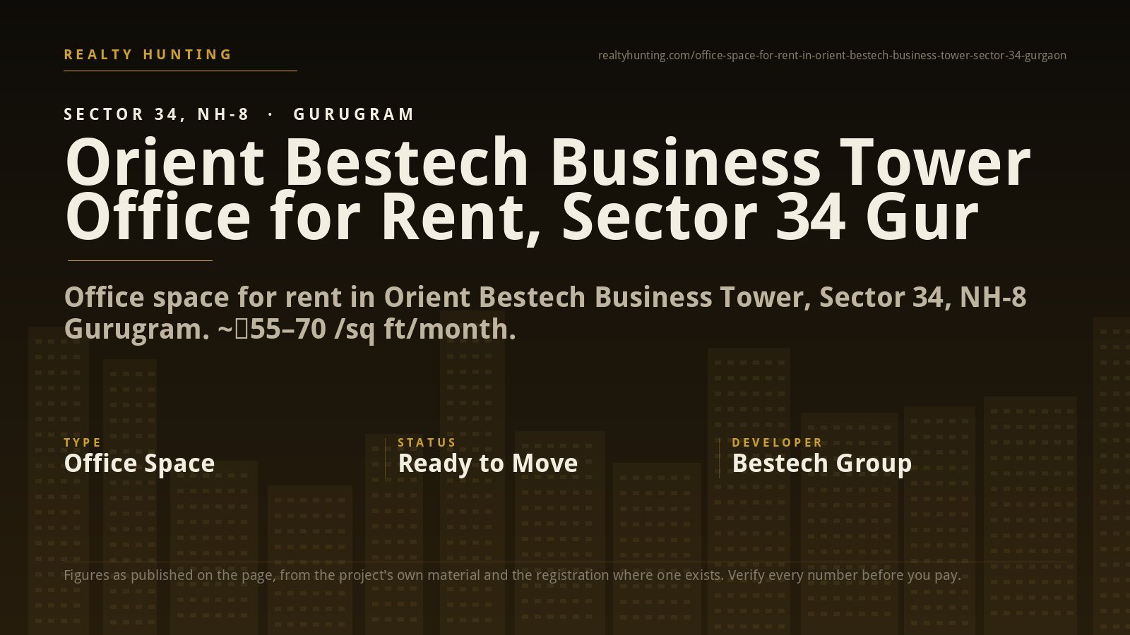 Orient Bestech Business Tower Office for Rent, Sector 34 Gurgaon
