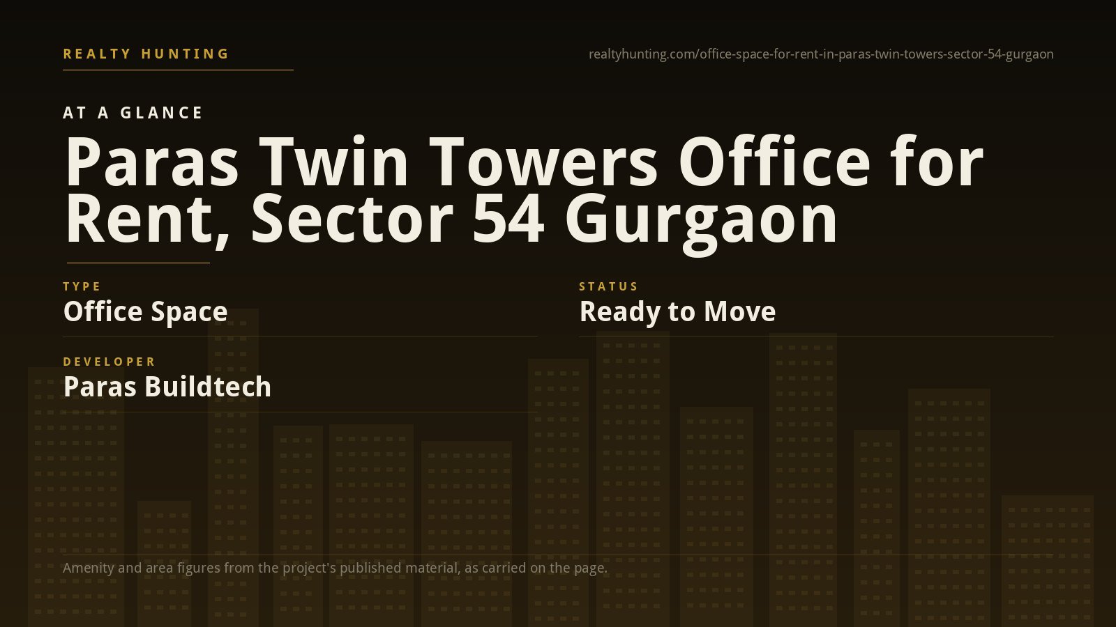 Paras Twin Towers Office for Rent, Sector 54 Gurgaon — photo 1
