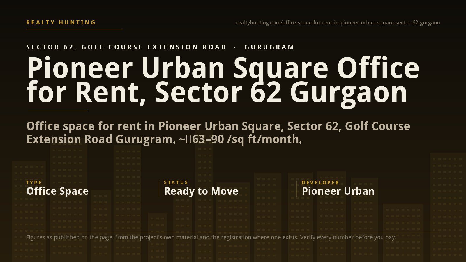 Pioneer Urban Square Office for Rent, Sector 62 Gurgaon