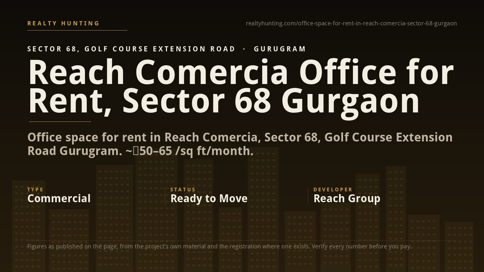 Reach Comercia Office for Rent, Sector 68 Gurgaon