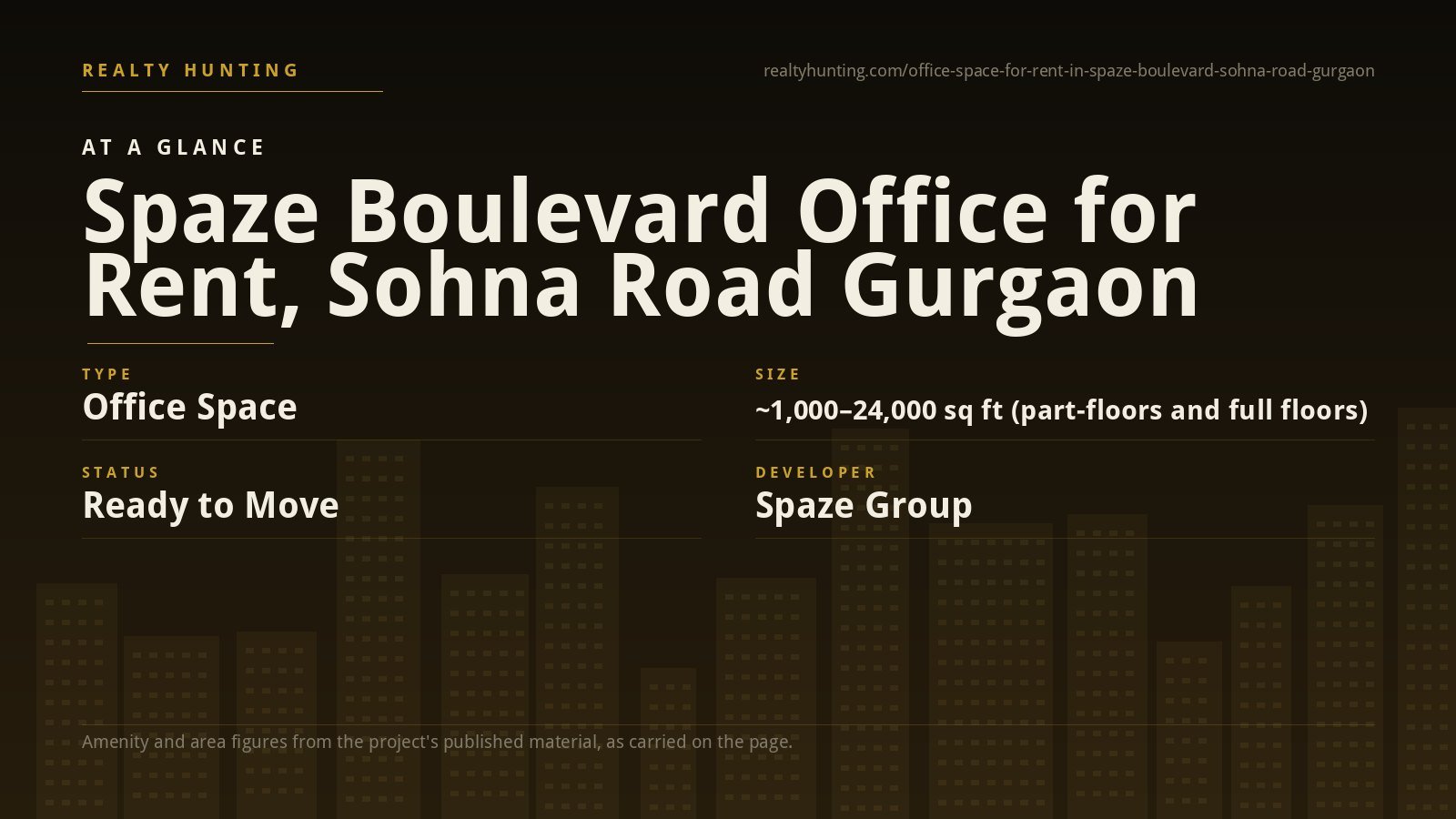 Spaze Boulevard Office for Rent, Sohna Road Gurgaon — photo 1
