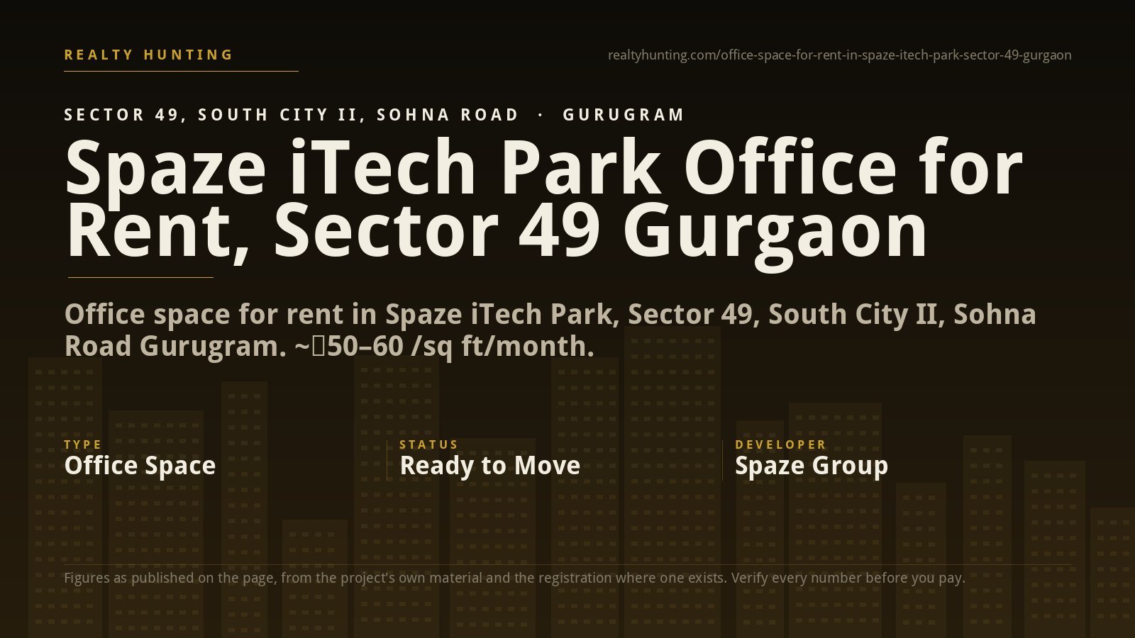 Spaze iTech Park Office for Rent, Sector 49 Gurgaon